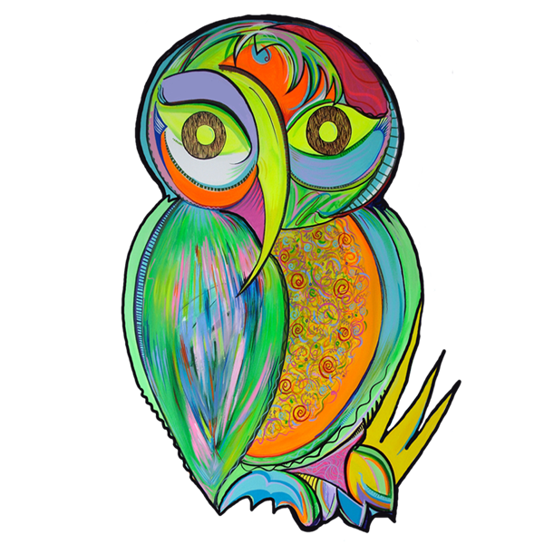 Jacklyn Laflamme-Buttons-Website-famous-owl--Montreal-Miami-artist-squashed